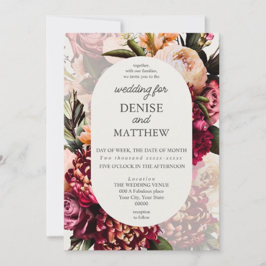 Romantische chrysant op sneeuwwit kaart (Voorkant)