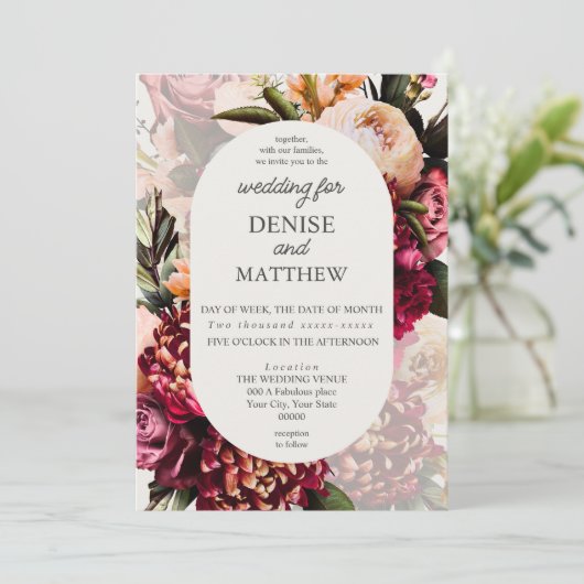 Romantische chrysant op sneeuwwit kaart (Staand voorkant)