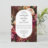 Romantische chrysant op wijnbruiloft kaart (Staand voorkant)