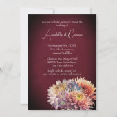 Romantische Chrysanten op Bourgondië Kaart (Voorkant)