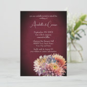 Romantische Chrysanten op Bourgondië Kaart (Staand voorkant)