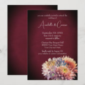 Romantische Chrysanten op Bourgondië Kaart (Voorkant / Achterkant)