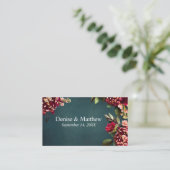 Romantische Chrysanthemum Blauwgroen RSVP QR-code Informatiekaartje (Staand voorkant)