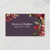 Romantische Chrysanthemum Midnight Plum RSVP QR-co Informatiekaartje (Voorkant)