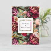 Romantische Chrysanthemum op Basil Green Save Date Kaart (Staand voorkant)