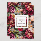 Romantische Chrysanthemum op gebeitelde steen Save Kaart (Voorkant / Achterkant)