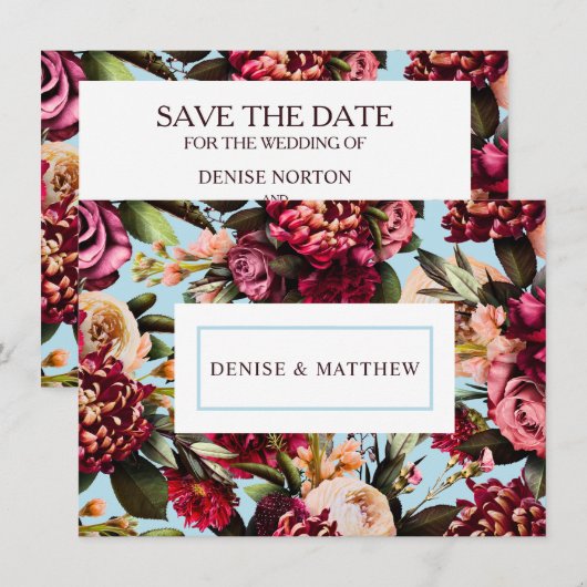 Romantische Chrysanthemum op gesponnen Sugar Blue (Voorkant / Achterkant)