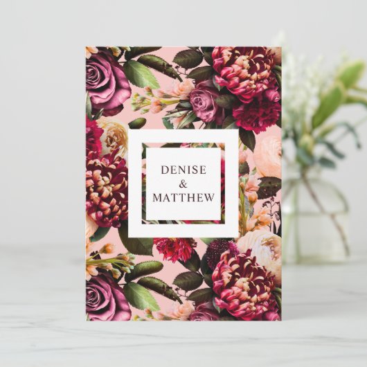 Romantische Chrysanthemum op Gossamer Roze Save Da Kaart (Staand voorkant)