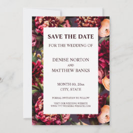 Romantische Chrysanthemum op Midnight Plum Save Da Kaart