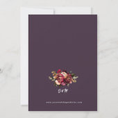 Romantische Chrysanthemum op Midnight Plum Wedding Kaart (Achterkant)