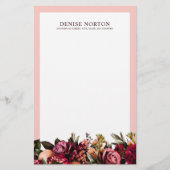 Romantische Chrysanthemum op Roze Gossamer Briefpapier (Voorkant)