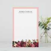 Romantische Chrysanthemum op Roze Gossamer Briefpapier (Staand voorkant)