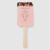 Romantische Chrysanthemum op Roze Gossamer Handwaaier (Achterkant)