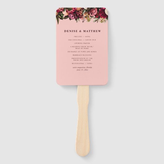 Romantische Chrysanthemum op Roze Gossamer Handwaaier (Voorkant)