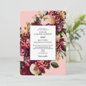 Romantische Chrysanthemum op Roze Gossamer Kaart (Staand voorkant)