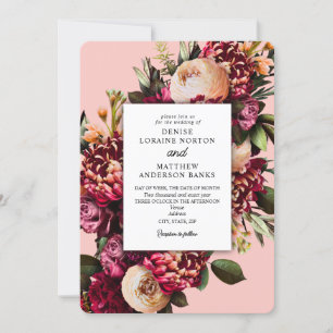 Romantische Chrysanthemum op Roze Gossamer Kaart