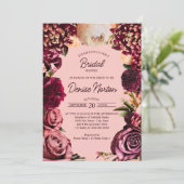 Romantische Chrysanthemum op Roze Gossamer Kaart (Staand voorkant)