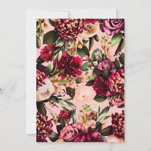 Romantische Chrysanthemum op Roze Gossamer Kaart (Achterkant)