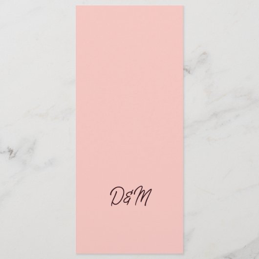 Romantische Chrysanthemum op Roze Gossamer Menu (Achterkant)