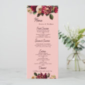 Romantische Chrysanthemum op Roze Gossamer Menu (Staand voorkant)
