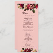 Romantische Chrysanthemum op Roze Gossamer Menu (Voorkant / Achterkant)