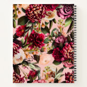 Romantische Chrysanthemum op Roze Gossamer Notitieboek (Achterkant)