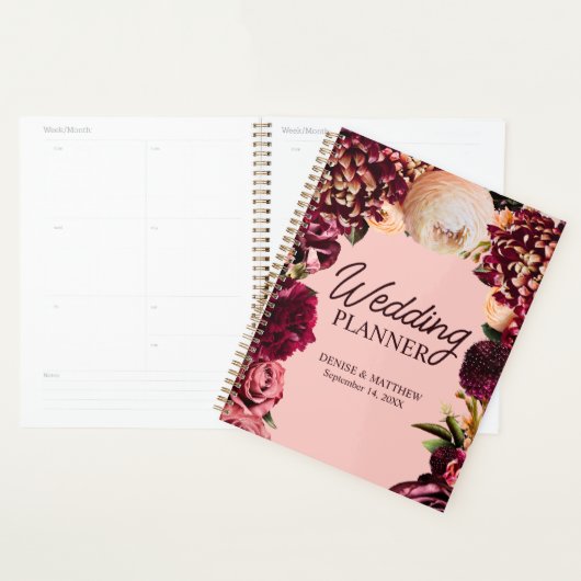 Romantische Chrysanthemum op Roze Gossamer Planner (Display)