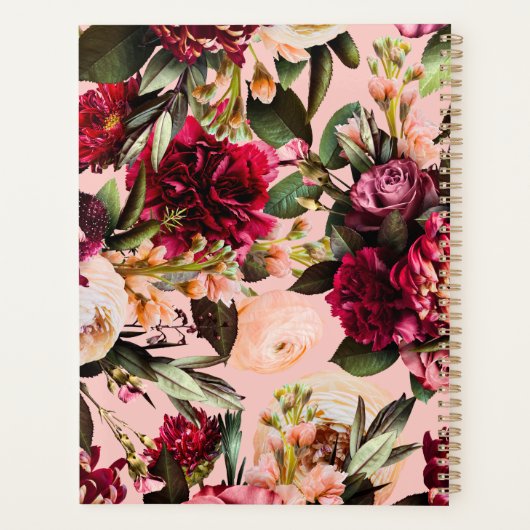 Romantische Chrysanthemum op Roze Gossamer Planner (Achterkant)