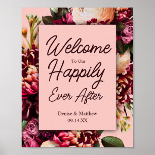 Romantische Chrysanthemum op Roze Gossamer Poster