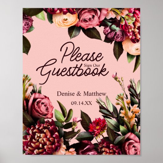 Romantische Chrysanthemum op Roze Gossamer Poster (Voorkant)