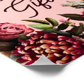 Romantische Chrysanthemum op Roze Gossamer Poster (Hoek)