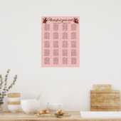 Romantische Chrysanthemum op Roze Gossamer Poster (Keuken)