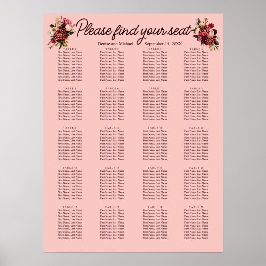 Romantische Chrysanthemum op Roze Gossamer Poster (Voorkant)