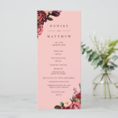 Romantische Chrysanthemum op Roze Gossamer Programmakaart (Staand voorkant)