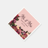 Romantische Chrysanthemum op Roze Gossamer Servet (Hoek)