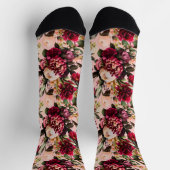 Romantische Chrysanthemum op Roze Gossamer Sokken (Top)