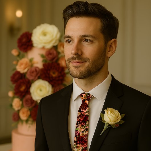 Romantische Chrysanthemum op Roze Gossamer Stropdas