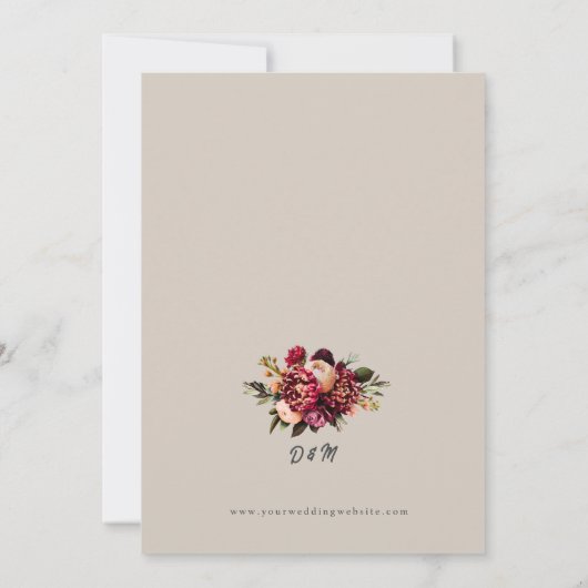 Romantische ChrysanthemumOp perfect Bleke bruiloft Kaart (Achterkant)