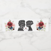 Romantische citaten Kalligrafie Jane Austen bruilo Waterfles Etiket (Enkel label)