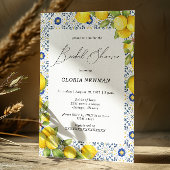 Romantische citroenen en blauwe Tegels Vrijgezelle Kaart