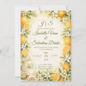 Romantische Citrus Bruiloft Kaart (Voorkant)