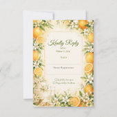 Romantische Citrus Bruiloft RSVP Kaartje (Voorkant)