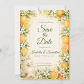 Romantische Citrus Bruiloft Save The Date (Voorkant)