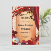 Romantische Classic Italian Herfst Foto Bewaar de  Save The Date (Staand voorkant)