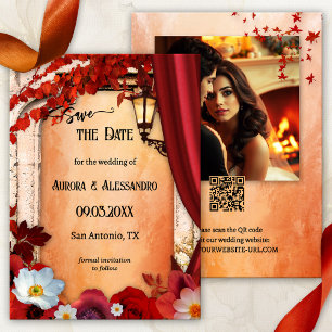 Romantische Classic Italian Herfst Foto Bewaar de  Save The Date