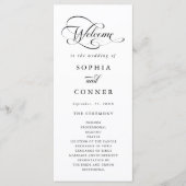 Romantische Classy Calligraphy Huwelijksceremonie Programmakaart (Voorkant)