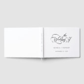Romantische Classy Calligraphy Trouwen Zwart & Wit Gastenboek (Volledig)