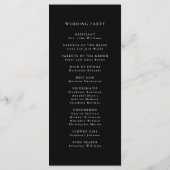 Romantische Classy Calligraphy Wedding Black Cerem Programmakaart (Achterkant)
