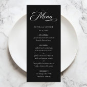 Romantische Classy Calligraphy Wedding Black Menu
