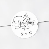 Romantische Classy Calligraphy Wedding Ronde Sticker